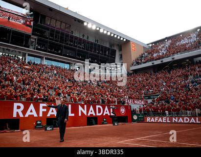 Paris, Frankreich. Mai 2025. Rafael Nadal (ESP) bei einer Zeremonie zu Ehren seiner Karriere während des Roland Garros 2025. Quelle: Corleve/Alamy Live News Stockfoto