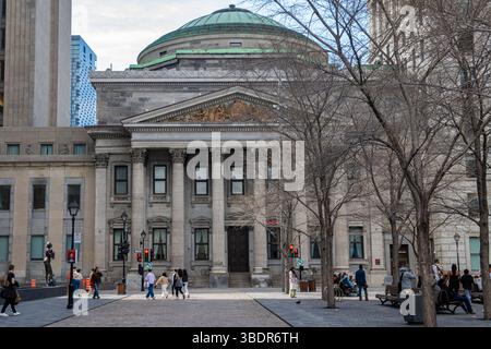 Hauptsitz der Bank of Montreal - Architektur in der Innenstadt von Montreal, Kanada Stockfoto