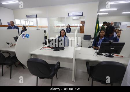 Gandu, bahia, brasilien - 4. Mai 2025: SAC Service Point - Citizen Service Center in der Stadt Gandu. Stockfoto