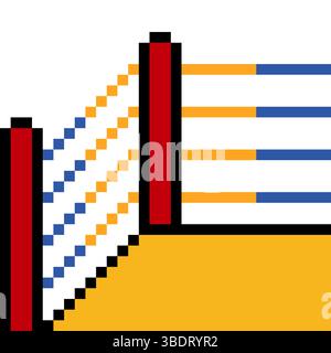 Rote Ecke des Boxrings im Pixel-Art-Stil Stock Vektor