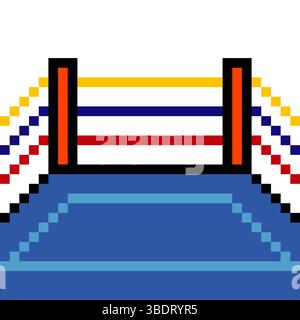 Leerer Boxring im Pixel-Art-Stil Stock Vektor