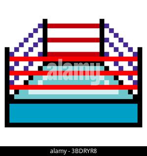 Sportboxring im Pixel-Art-Stil Stock Vektor