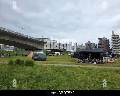 Spaziergang im Van Town in Japan Stockfoto