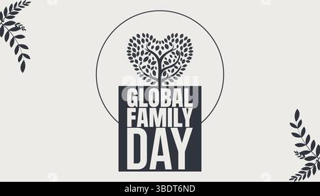 Globaler Familientag, 1. januar. Vektorvorlage für Banner, Grußkarte, Poster des Weltfamilientages. Stock Vektor