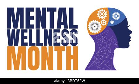 Die Bewusstseinswoche für psychische Erkrankungen wird jedes Jahr im Oktober beobachtet, psychische Erkrankungen sind ein Gesundheitsproblem, das das Gefühl einer Person erheblich beeinflusst Stock Vektor
