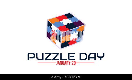 Puzzle-Tag im januar Design-Templet Stock Vektor