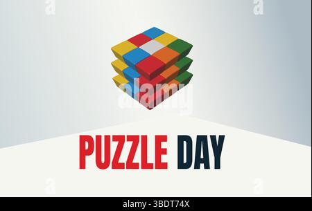 Puzzle-Tag im januar Design-Templet Stock Vektor