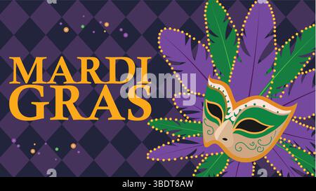 Feiern Sie den Spirit of Mardi Gras, Ein Festival der Farbe und Freude Stock Vektor