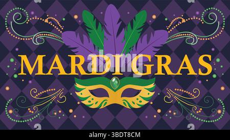 Feiern Sie den Spirit of Mardi Gras, Ein Festival der Farbe und Freude Stock Vektor