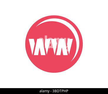 WW Sport-Emblem oder Team-Logo. Ball Logo mit einer Kombination aus Anfangsbuchstaben W und W für Bälle, Sportfirma, Training, Vereinsabzeichen. Vektor Stock Vektor