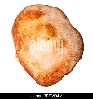 Braunes Handgezeichnetes Aquarell Tropft Rundes Banner Stockfoto
