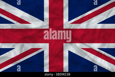 Flagge von Großbritannien. Perfekt zum Bedrucken von T-Shirts, Postern, Wandmalereien, Wandmalereien, Tassen, Brillen, Sonnenliegen, Banner, Roll-UPS, Ausstellung Stockfoto