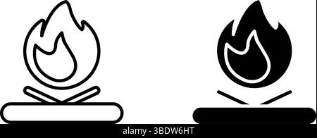 Lagerfeuer-Symbol. Geeignet für Camping- oder Outdoor-Abenteuer. Stock Vektor