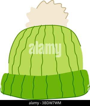 merino Wintermütze stricken Cartoon Vektor Illustration Stock Vektor