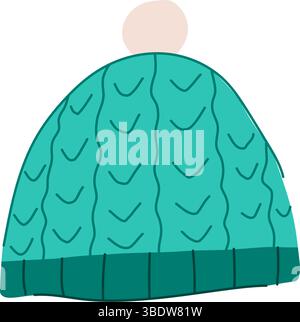 Alpaka Winter Hut stricken Cartoon Vektor Illustration Stock Vektor