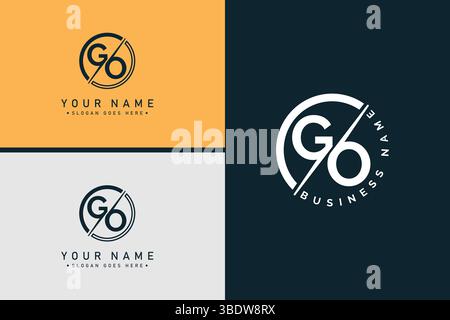 GO Minimal Vector Logo – Simple Business Logo für Monogramm G und O Stock Vektor