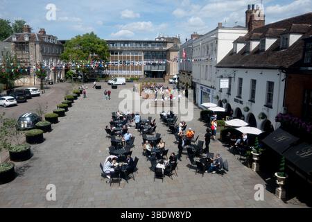 Marktplatz, Warwick, Warwickshire, England, UK Stockfoto