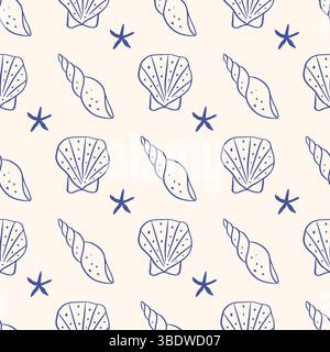 Handgezeichnetes Küstenmuster Stock Vektor