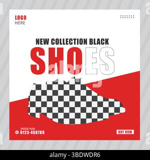 Modeschuhe Verkauf Social Media Post Stock Vektor
