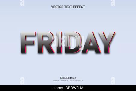 Texteffekt Freitag Stock Vektor