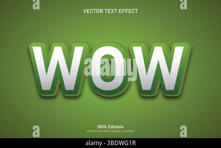 Wow bearbeitbarer Texteffekt Stock Vektor