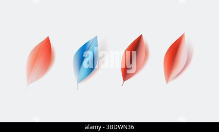 Stilvolle Blätter mit wunderschönen Farbverläufen, perfekt für modernes und zeitgenössisches Design Stock Vektor