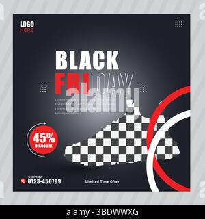 Schuhe Post in sozialen Medien Stock Vektor