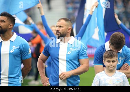 Sankt Petersburg, Russland. Mai 2025. Szabolcs Huszti (23) Zenit St. Petersburg wurde während des Legends Matches zu Ehren des 100. Jubiläums von Zenit St. Petersburg und Zenit Leningrad gesehen. Endpunktzahl: Zenit St. Petersburg 3:1 Zenit Leningrad. Quelle: SOPA Images Limited/Alamy Live News Stockfoto
