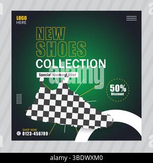 Schuhe Post in sozialen Medien Stock Vektor