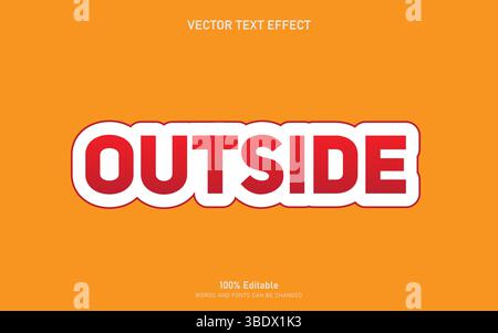Außerhalb bearbeitbarer Texteffekt Stock Vektor