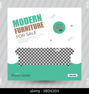 Möbelverkauf Social-Media-Post Stock Vektor