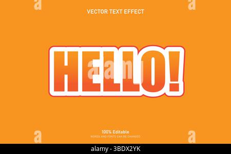 Hallo Zeichentricktext-Effekt Stock Vektor