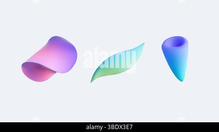 Eine aufregende und abstrakte Darstellung farbenfroher Formen, die mit Verlaufseffekten verbessert wird Stock Vektor