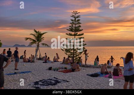 Koh Phangan Sonnenuntergang am Zen Beach Stockfoto