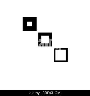 Blockchain-Technologie, verschiedene quadratische Block Solid Flat Vector Symbol isoliert auf weißem Hintergrund. Stock Vektor