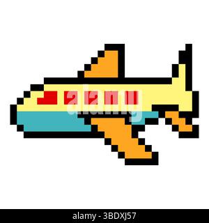 Flugzeug im Pixelart-Stil Stock Vektor