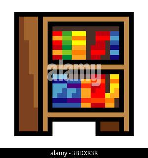 Bücherregal mit Pixeldesign Stock Vektor