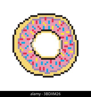 Donut mit Pixeldesign Stock Vektor