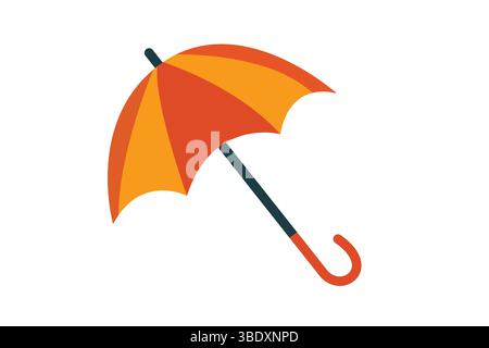 Ein stilvoller orangefarbener Regenschirm, perfekt für Wetterschutz und Outdoor-Aktivitäten, Kunst Stock Vektor