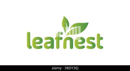 TalentSeed Green Leaf Nest Logo-Design Stock Vektor