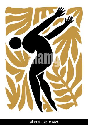 Abstrakte Menschliche Silhouette, Handgezeichnete Illustration Stock Vektor