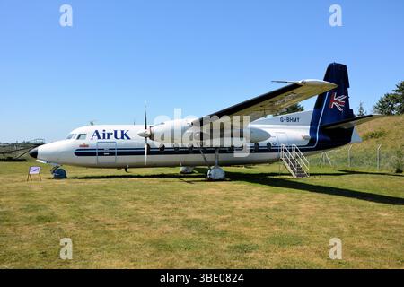 Fokker F-27 Mark 200 Friendship, ehemals AirUK, im City of Norwich Aviation Museum, Großbritannien Stockfoto