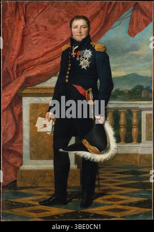 Porträt der Etienne Maurice Gérard ist ein Porträt des französischen Künstlers Jacques-Louis David von Etienne Maurice Gérard aus dem Jahr 1816, der sich während der Napoleonischen Kriege auszeichnete. Beide Männer waren stark mit dem kürzlich besiegten Kaiser Napoleon verbunden und waren nach der Bourbon-Restauration ins Exil nach Brüssel gegangen. Es war eines der ersten Porträts, die David nach seiner Ankunft in der Stadt malte. Gérard kehrte im folgenden Jahr nach Frankreich zurück und wurde zum Marschall befördert. Während der Juli-Monarchie kommandierte er französische Truppen, die in Belgien intervenierten und erfolgreich bes Stockfoto