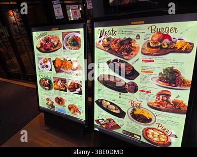 Japanisches Restaurant Menü Essen Stockfoto