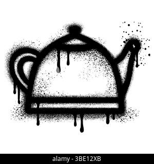 Kessel Graffiti mit schwarzer Sprühfarbe.Vektor-Illustration. Stock Vektor