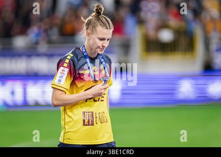 Lodz, Polen. Mai 2025. Weronika Szymaszek von Pogon wurde im Finale des Polnischen Pokalpokals 2025 zwischen KKS Czarni Antrans Sosnowiec und Pogon Szczecin im Stadtstadion Wladyslaw Krol gesehen. Endstand; KKS Czarni Antrans Sosnowiec 1:1 (Elfmeter 4:3) Pogon Szczecin. Quelle: SOPA Images Limited/Alamy Live News Stockfoto