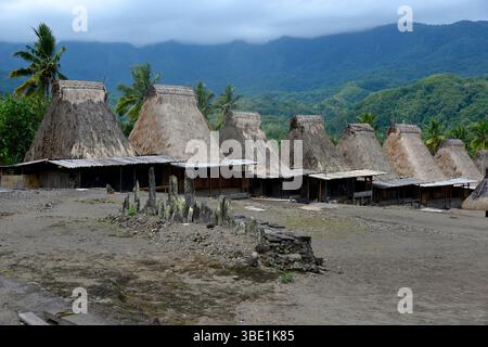 Gurusina traditionelles Dorf, Bajawa, Flores Insel, Indonesien, Südostasien. Stockfoto