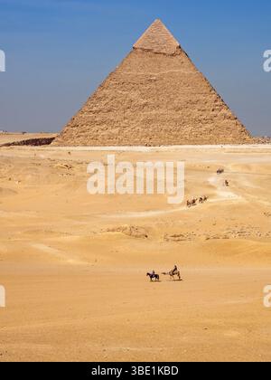 Die Pyramide von Khafre in Gizeh Stockfoto