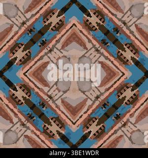 Bold Blue Brown Kaleidoskop Vektor Stock Vektor