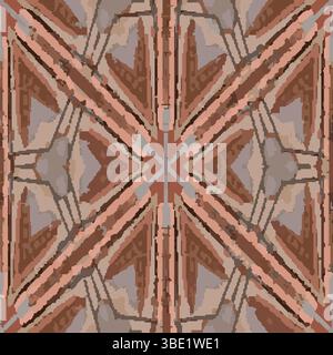 Kaleidoskop-Vektormuster In Warmem Braun Stock Vektor